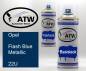 Preview: Opel, Flash Blue Metallic, 22U: 400ml Sprühdose + 400ml Klarlack - Set, von ATW Autoteile West.